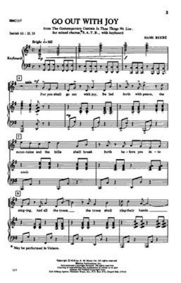 Hank Beebe, Go Out With Joy-Instr