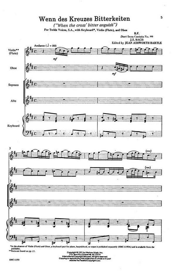 Johann Sebastian Bach, Wenn Des Kreutzes Bitterkeiten