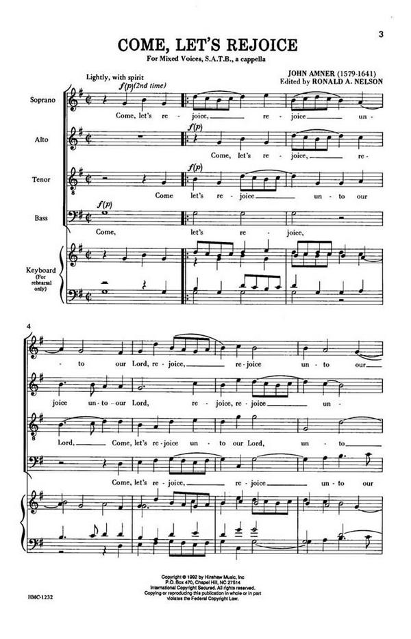 John Amner, Come, Let's Rejoice