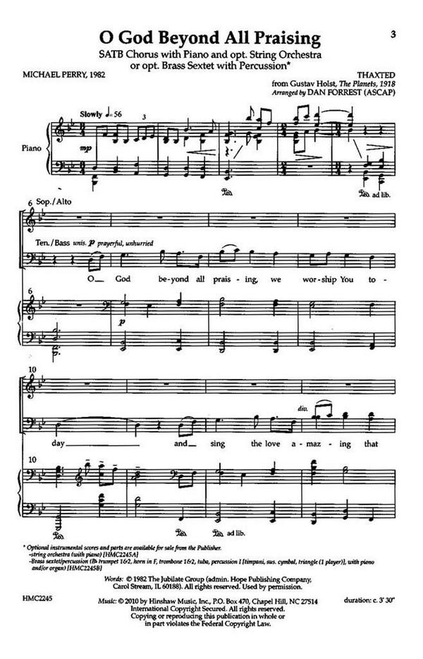 O God Beyond All Praising