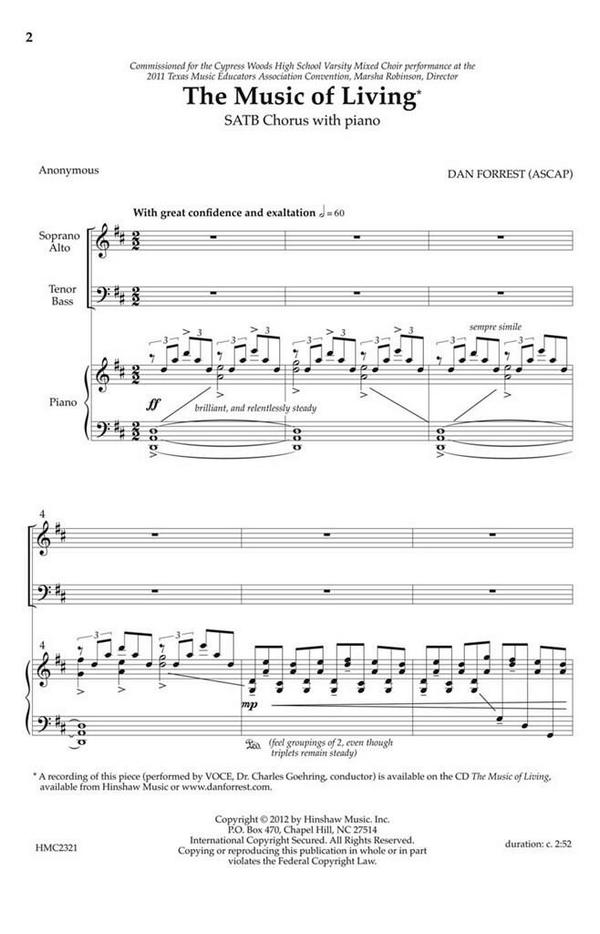 Dan Forrest, The Music Of Living