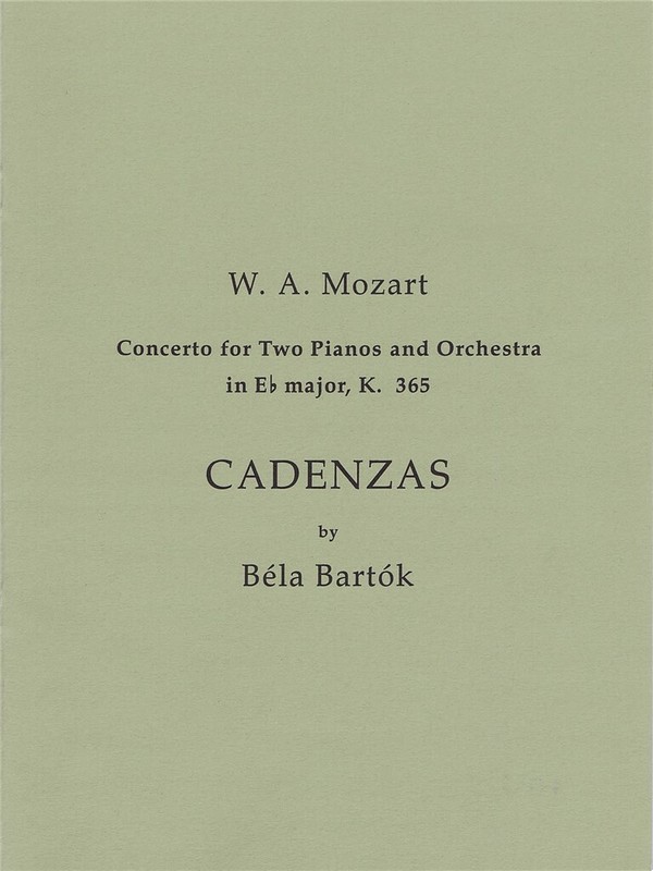 Cadenzas to Mozart's Concerto in Eb major KV365