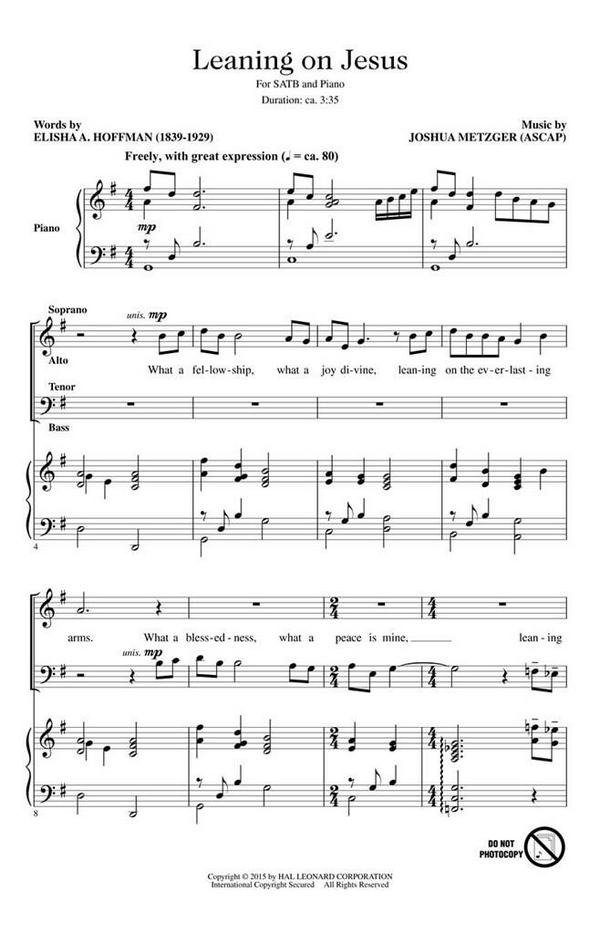 Joshua Metzger, Leaning on Jesus