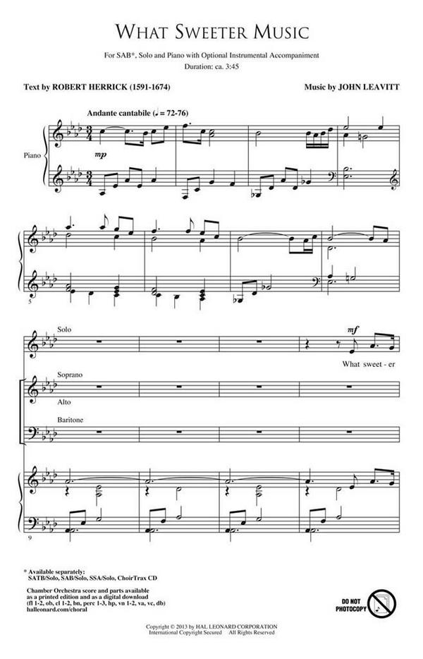 John Leavitt_Robert Herrick, What Sweeter Music