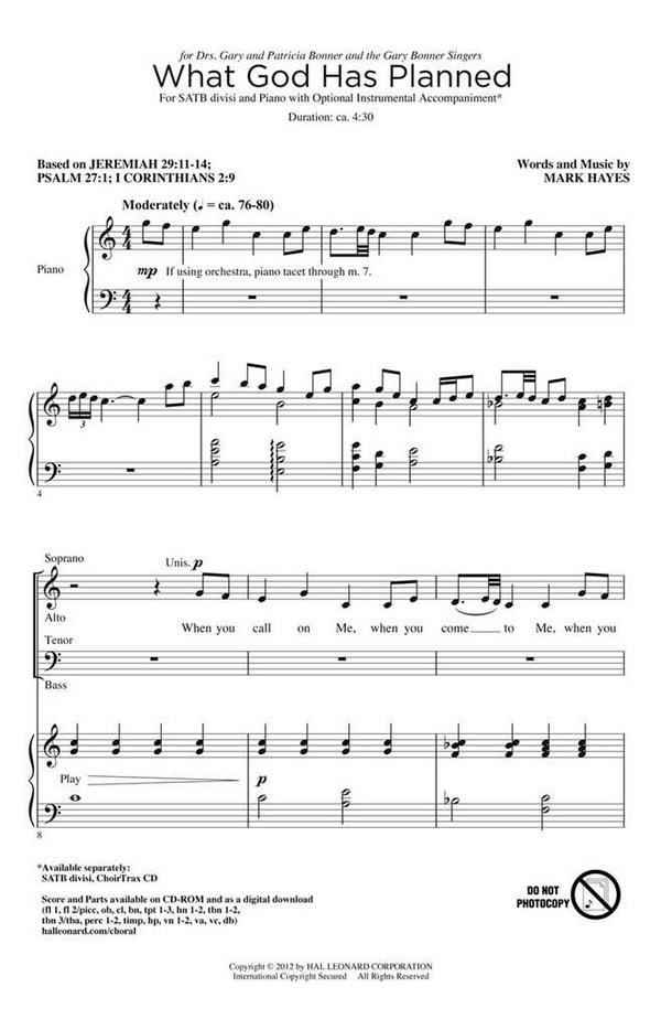 Mark Hayes, What God Has Planned