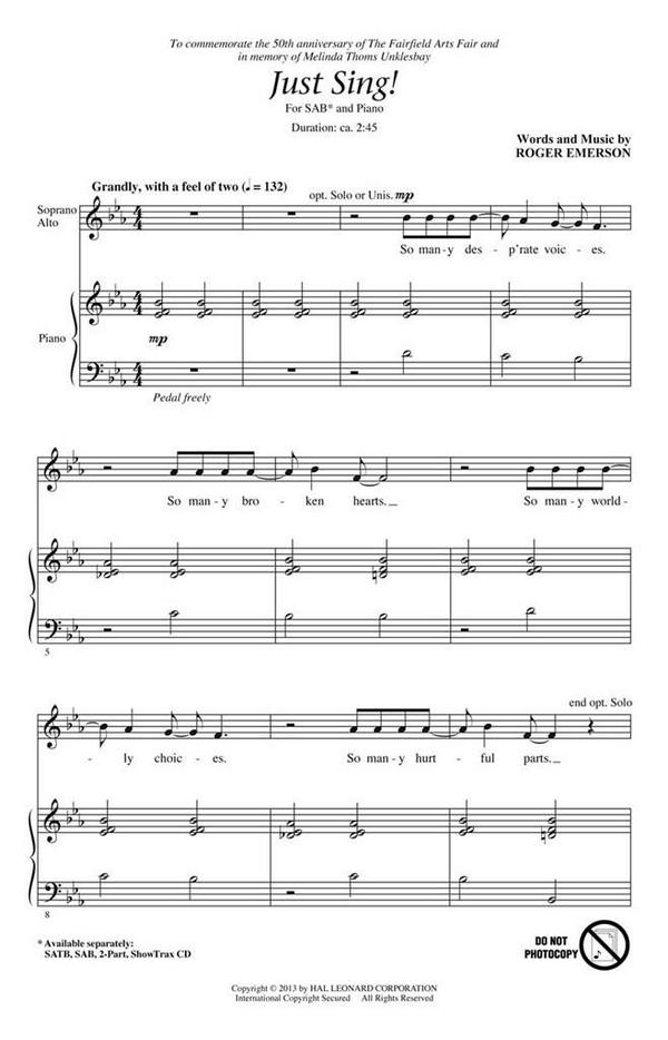 Roger Emerson, Just Sing!