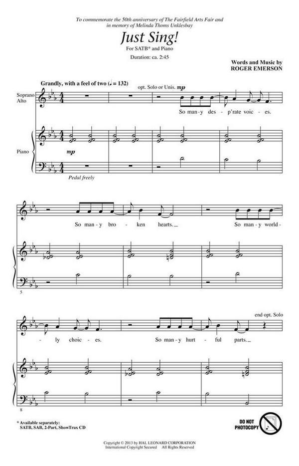 Roger Emerson, Just Sing!