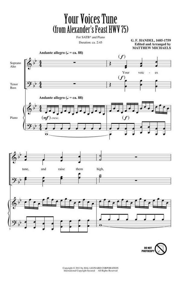 Georg Friedrich Händel, Your Voices Tune