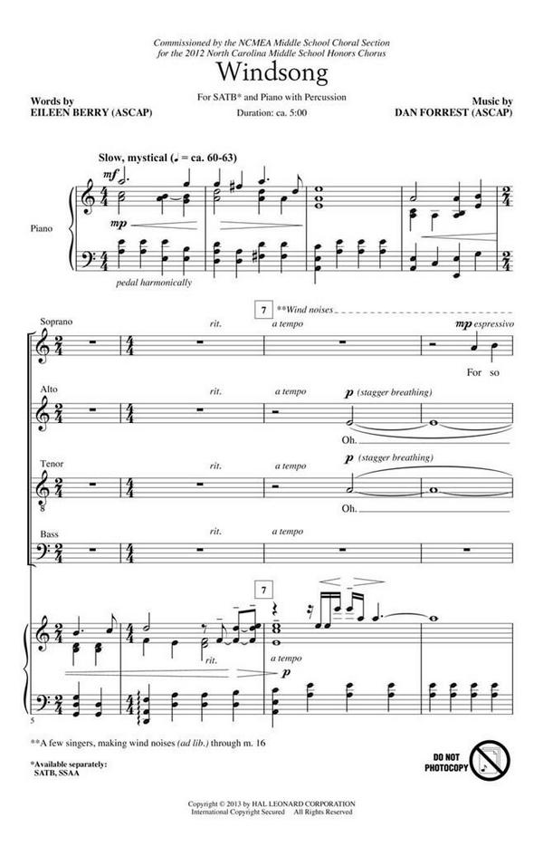 Dan Forrest, Windsong