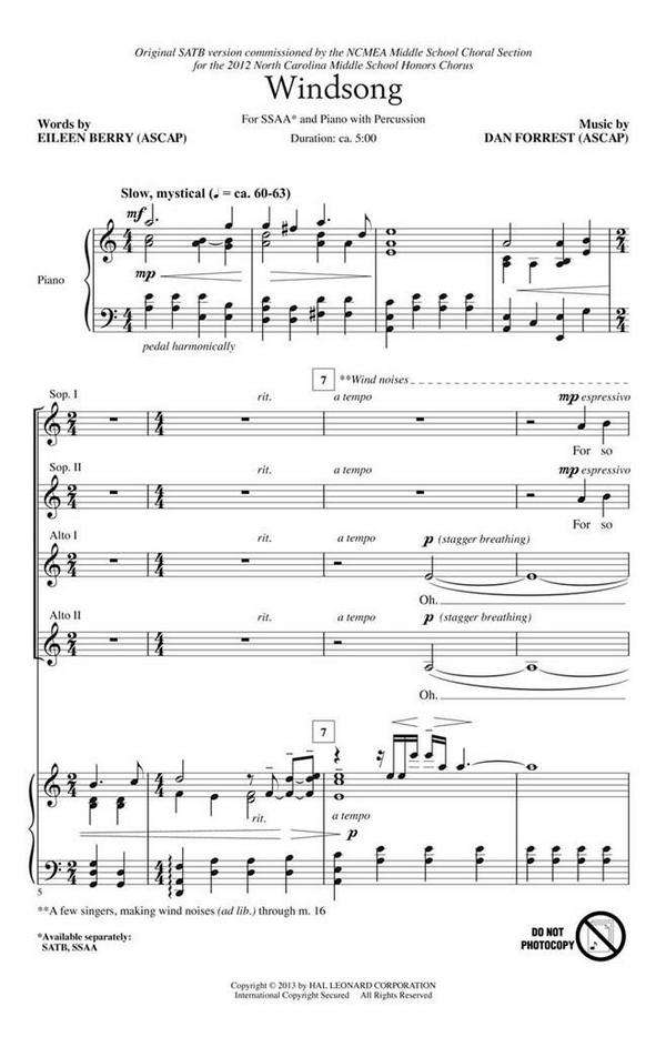 Dan Forrest, Windsong