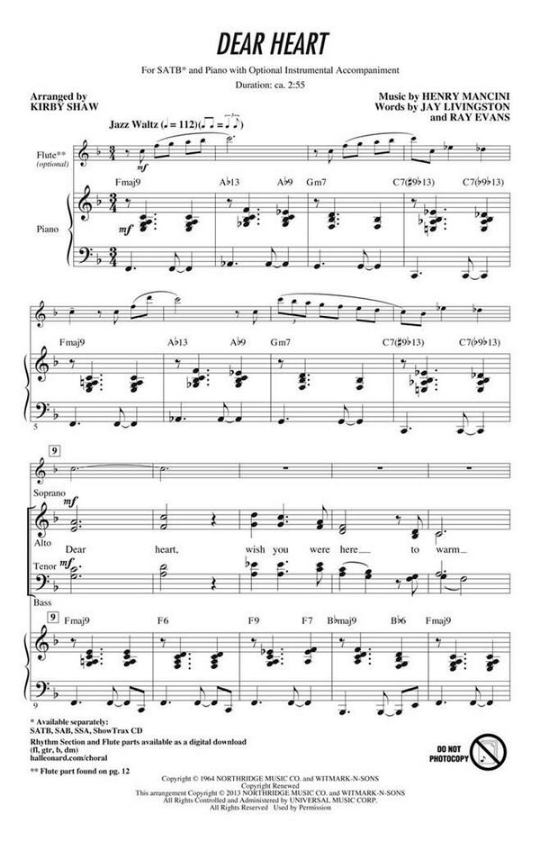 Henry Mancini_Jay Livingston_Ray Evans, Dear Heart