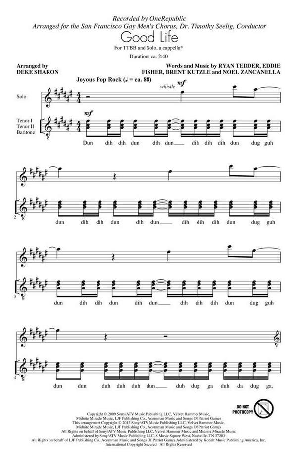 Brent Kutzle_Eddie Fisher_Noel Zancanella_Ryan Tedder, Good Life