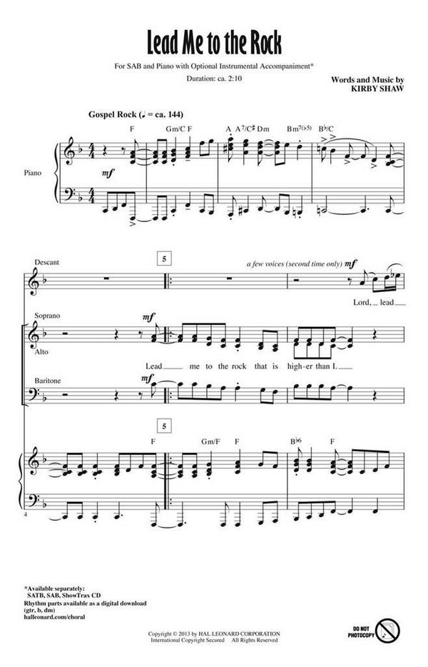 Kirby Shaw, Lead Me to the Rock