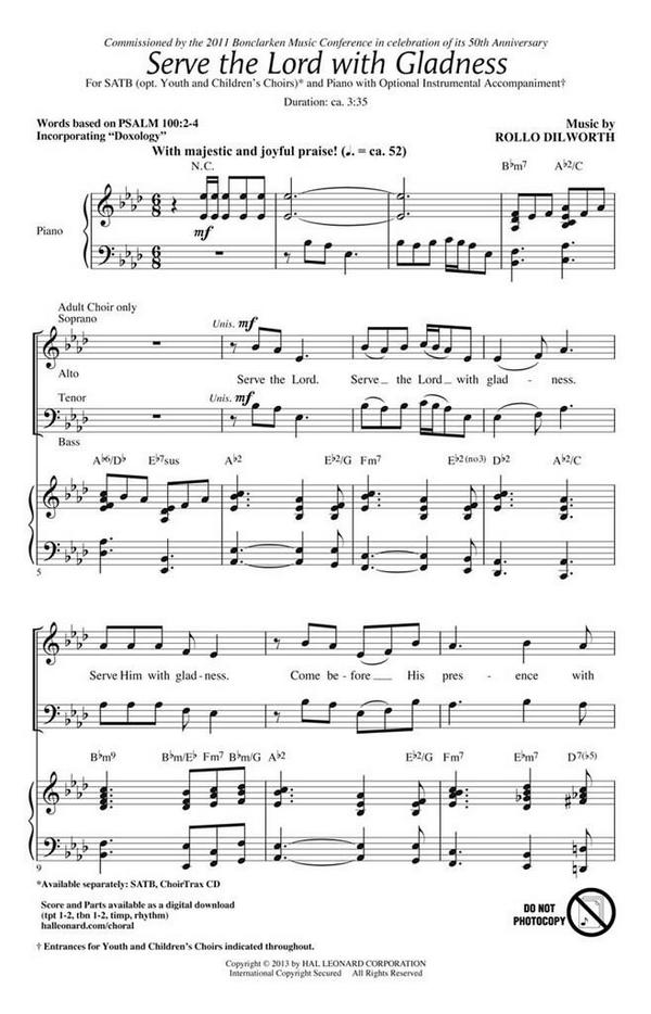 Rollo Dilworth, Serve the Lord with Gladness