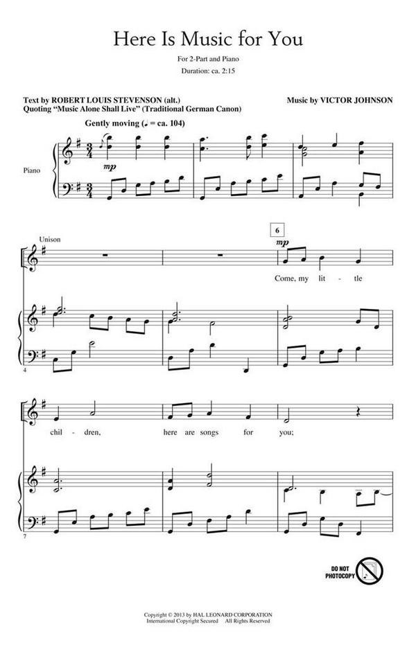 Victor Johnson, Here Is Music for You