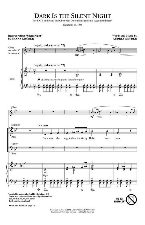 Audrey Snyder_Franz Xaver Gruber, Dark Is the Silent Night