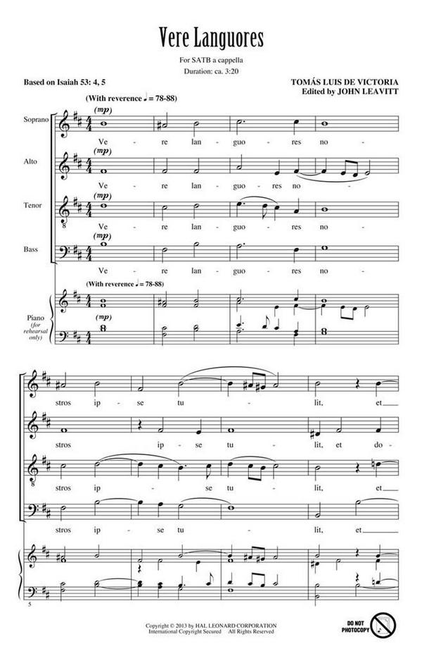 Tomás Luis de Victoria, Vere Languores