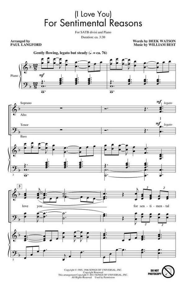 Deek Watson_William Best, I Love You For Sentimental Reasons