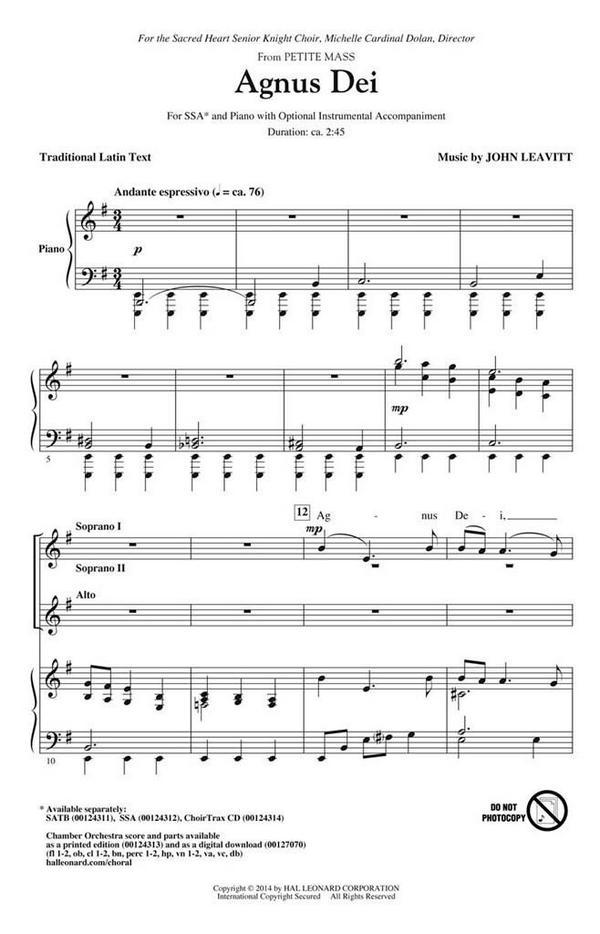 John Leavitt, Agnus Dei