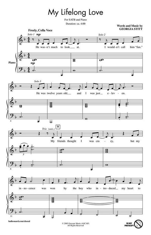 Georgia Stitt, My Lifelong Love