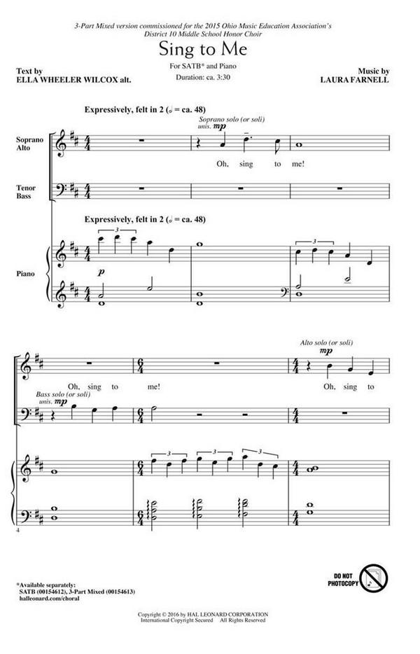 Laura Farnell, Sing to Me