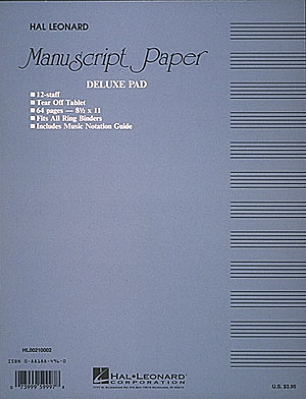Manuscript Paper (Deluxe Pad)(Blue Cover)