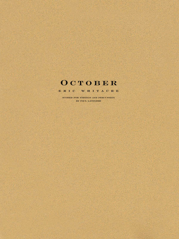 Eric Whitacre, October - String Orchestra Score/Parts