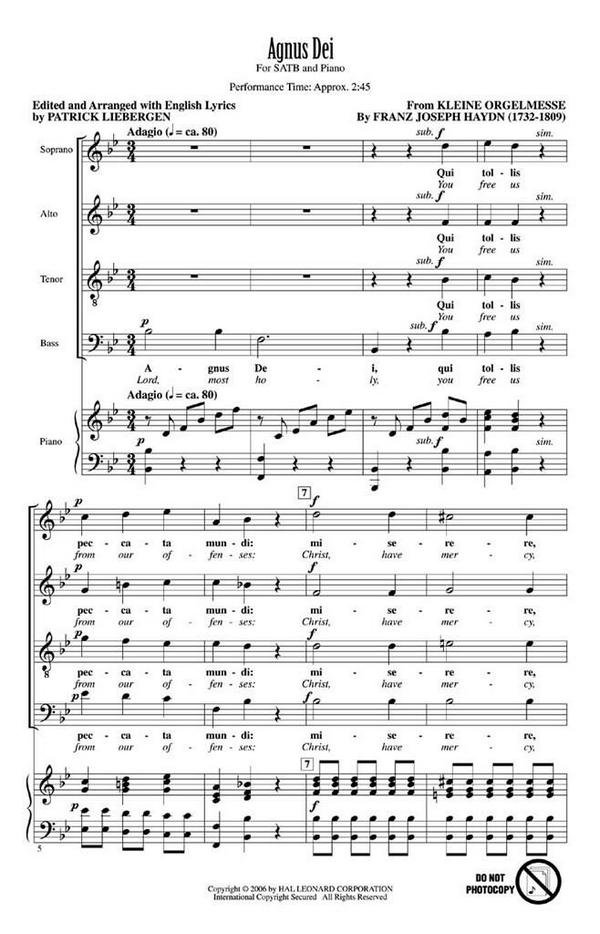 Franz Joseph Haydn, Agnus Dei: Music of Inner Harmony
