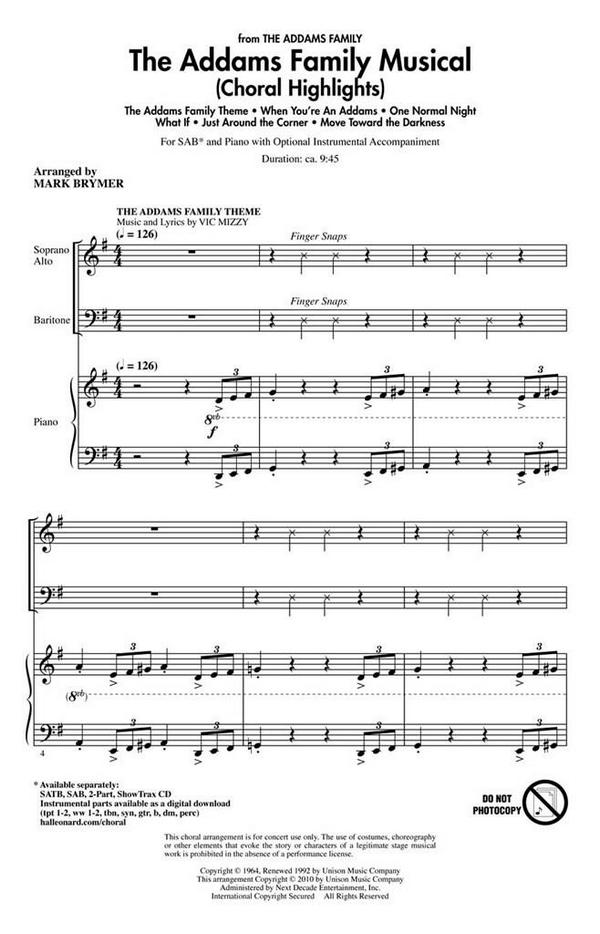 The Adams Family Musical (Choral Highlights)