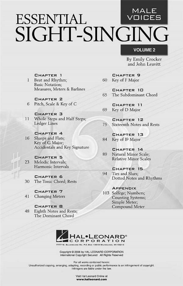 Essential Sight-Singing Male Voices - Volume 2