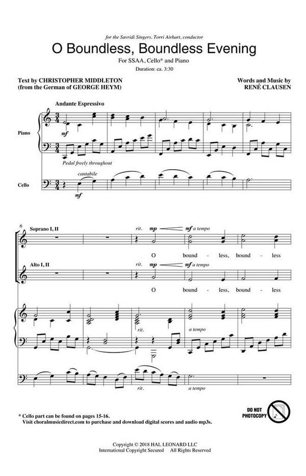 René Clausen, O Boundless, Boundless Evening