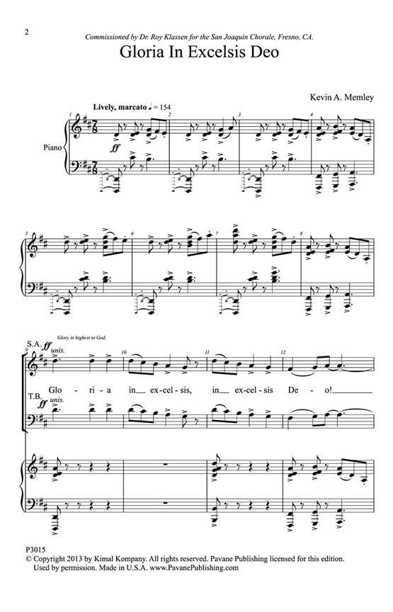Kevin Memley, Gloria in Excelsis Deo