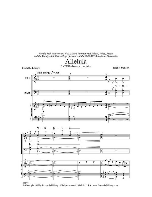 Rachel Stenson, Alleluia