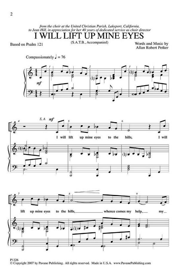 Allan Robert Petker, Leo Sowerby: I Will Lift Up Mine Eyes