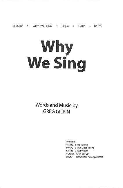 Why we sing