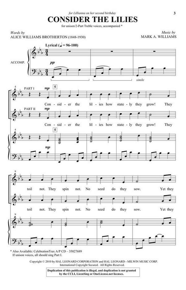 Alice Brotherton_Mark Williams, Consider the Lilies