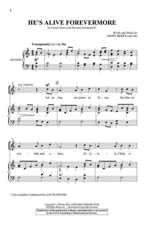 Cindy Berry, He's Alive Forevermore