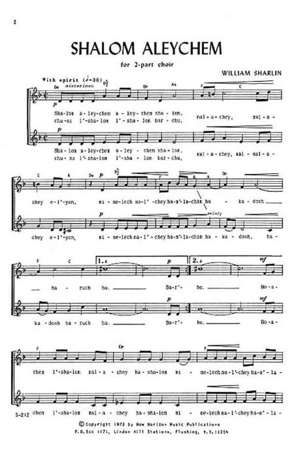 William Sharlin, Shalom Aleychem