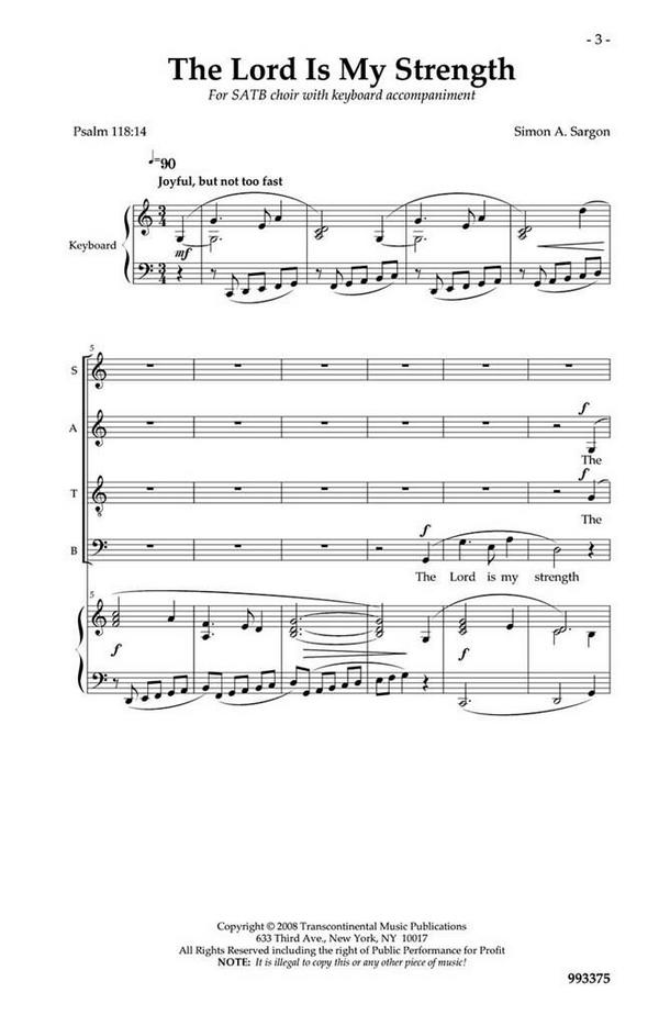 Simon Sargon, The Lord Is My Strength