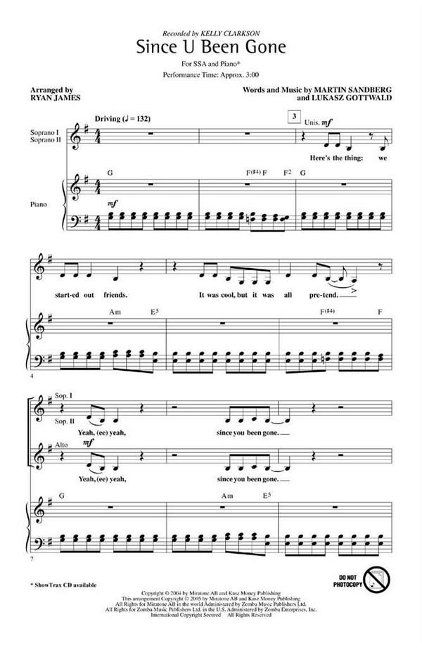 Lukasz Gottwald_Martin Sandberg, Since U been gone